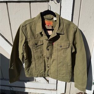 Levi's Olive Green Denim Trucker Jacket